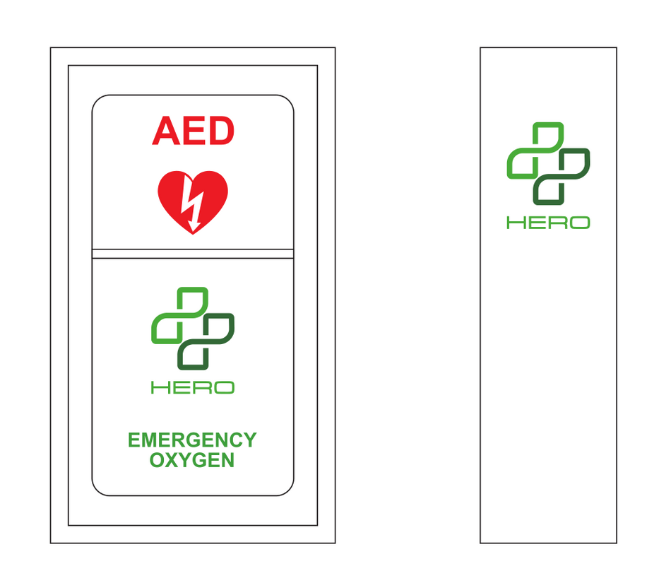 Hero Emergency Cabinet: AED+Oxygen Storage