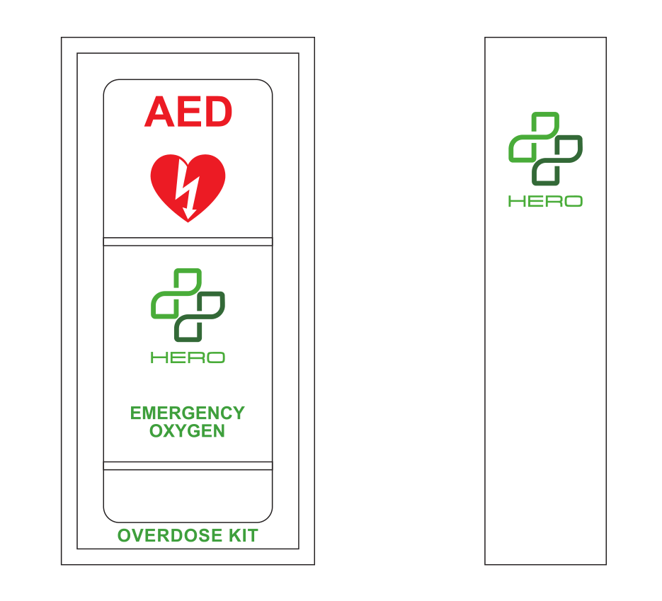 Hero-3 Smart Cabinet: AED+Oxygen+Narcan
