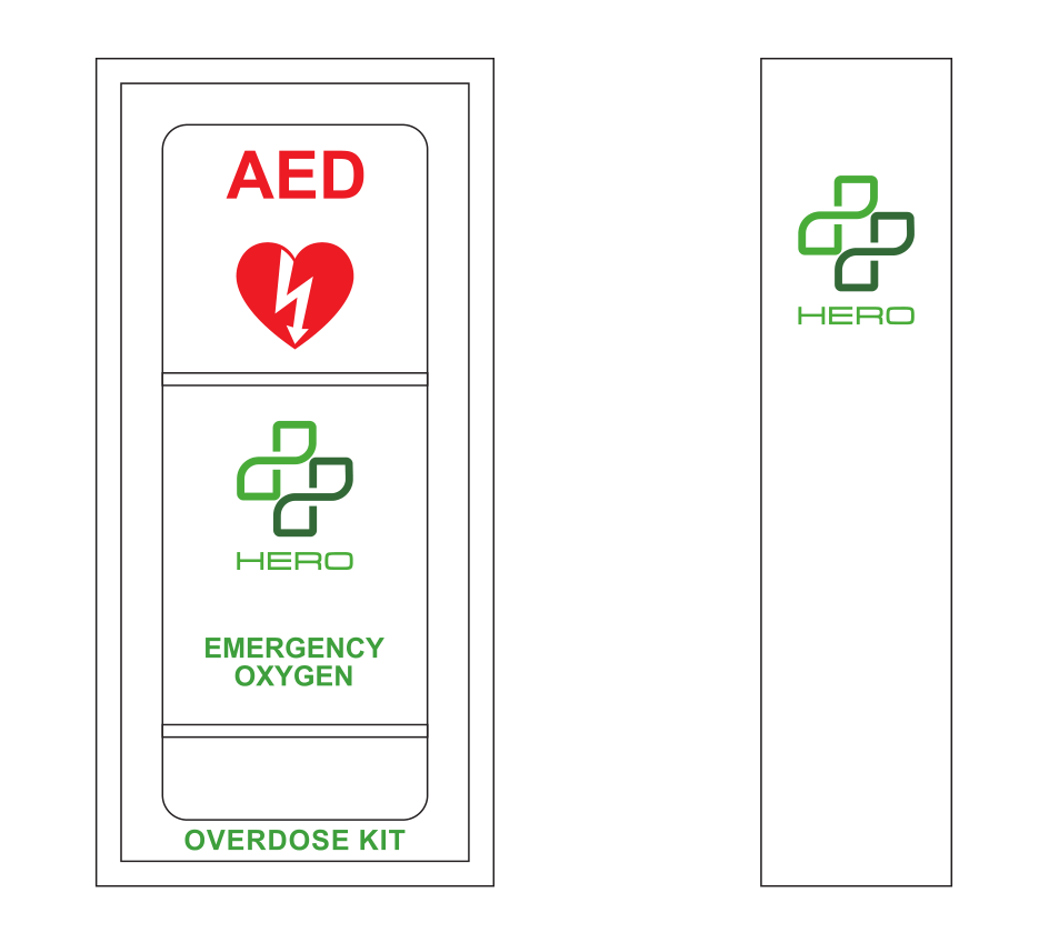 Hero Emergency Cabinet: AED+Oxygen+Narcan Storage – HERO