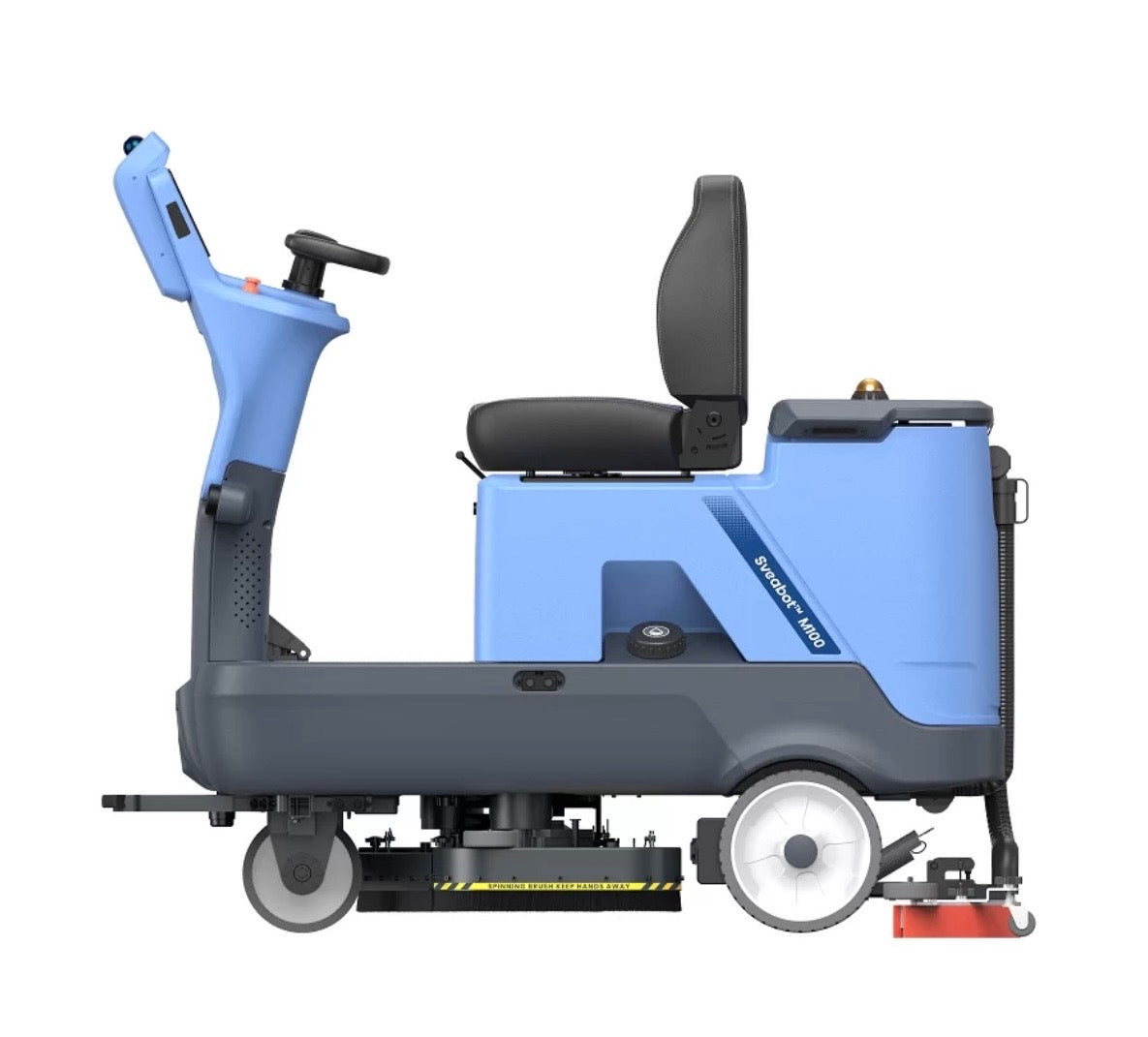 Side view of autonomous cleaning robot with sensors