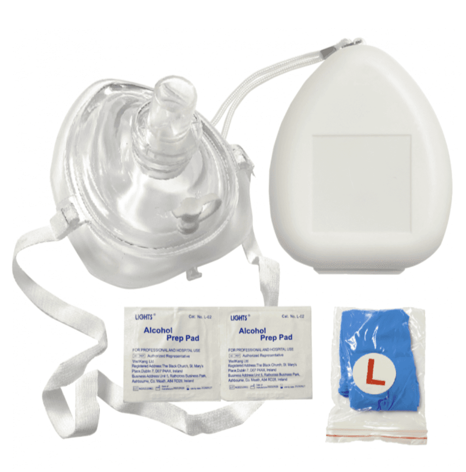 Ambu® CPR Mask With O2 Inlet, Headstrap, Gloves, And Wipes