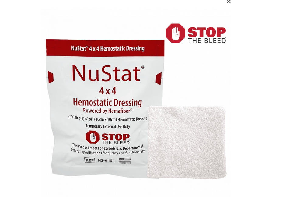 NuStat 4x4 Hemostatic Dressing-Bleed Control