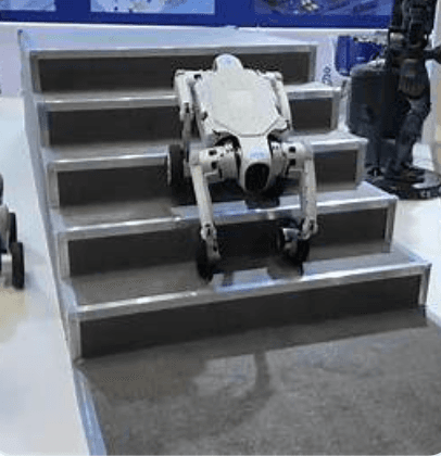 Autonomous robot climbing stairs for security or inspection