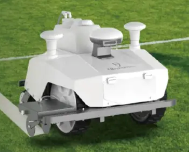 FJDynamics PaintMaster Pro robotic lawn mower on field