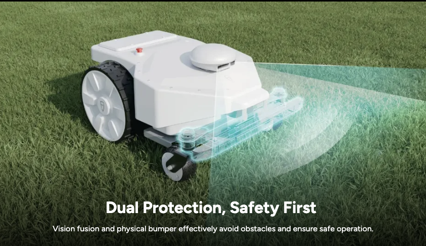Autonomous robotic lawn mower with vision sensors for obstacle detection