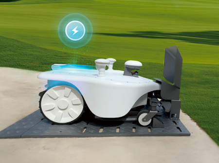 Autonomous lawn mower robot with smart navigation on grass
