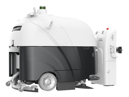 Autonomous outdoor cleaning robot with high-capacity design