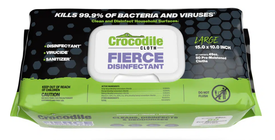 Crocodile Cloth FIERCE: Top Multi-Surface Disinfectant Wipes